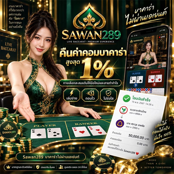 โปรโมชั่น คืนค่าคอมบาคาร่า สูงสุด 1%
