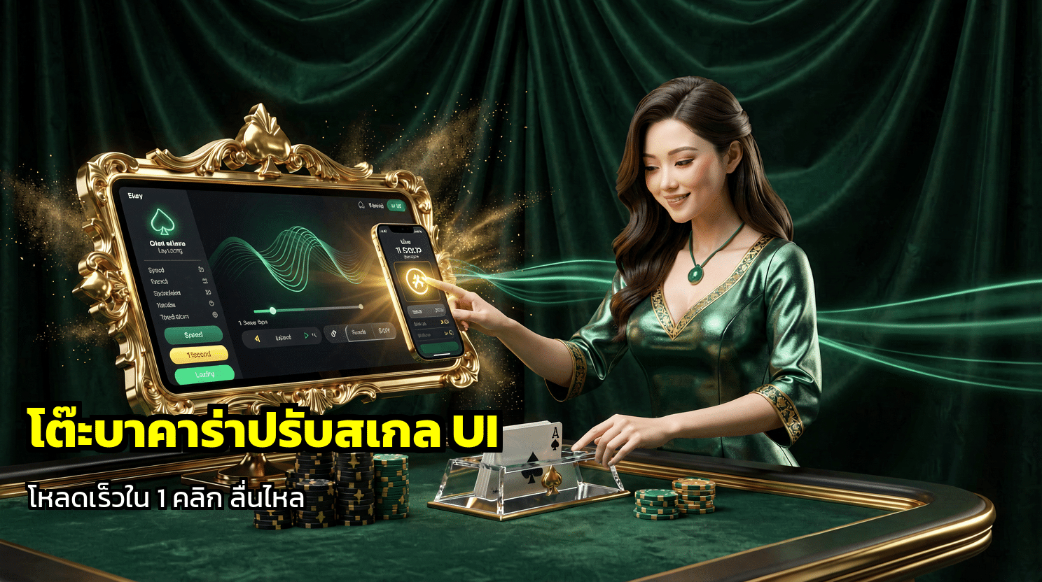 โต๊ะบาคาร่าปรับสเกล UI